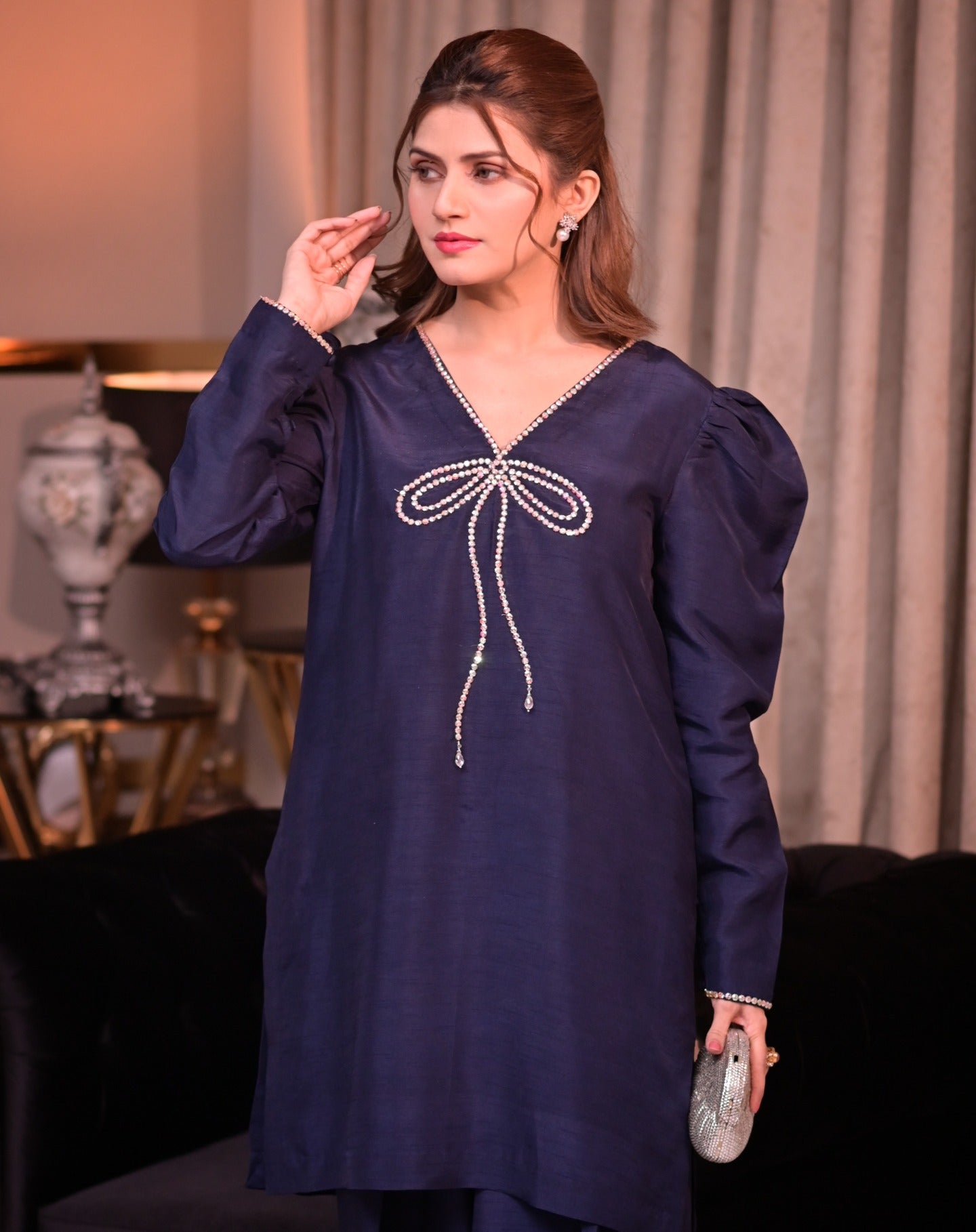 QAFLA COLLECTION MARVI NAVY BLUE UNSTITCHED