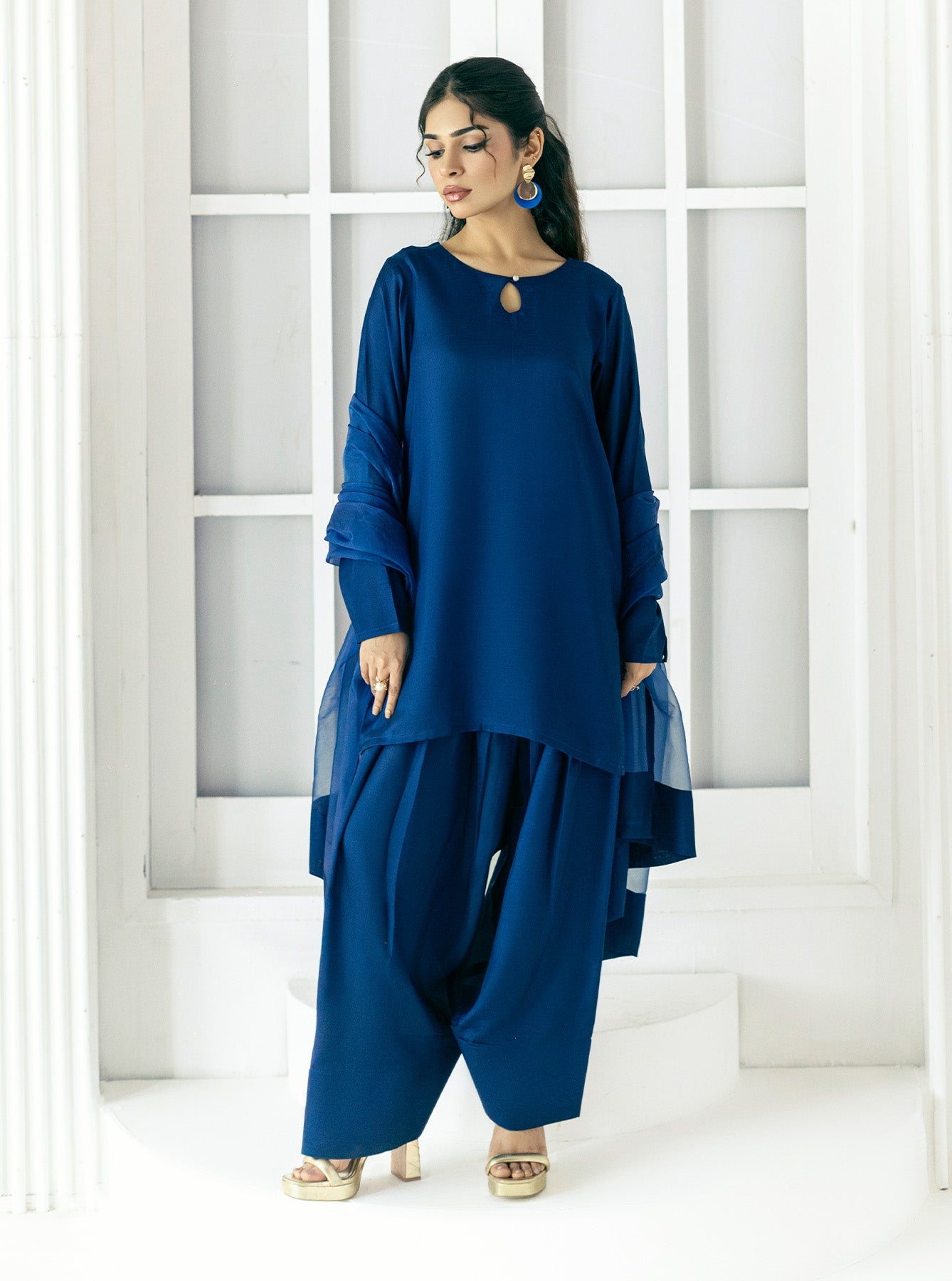 QF-ZAHRA NAVY BLUE STITCH