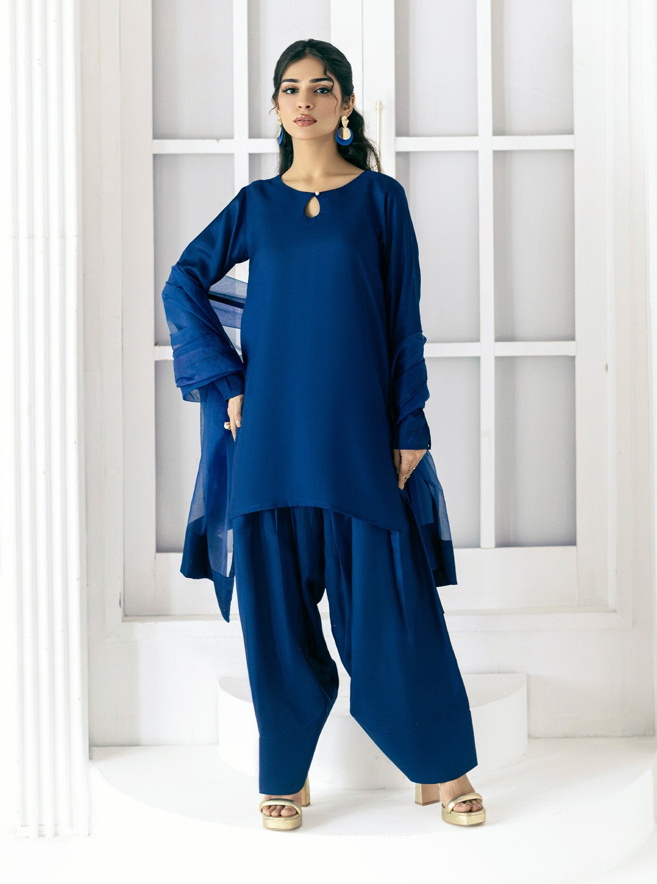 QF-ZAHRA NAVY BLUE STITCH