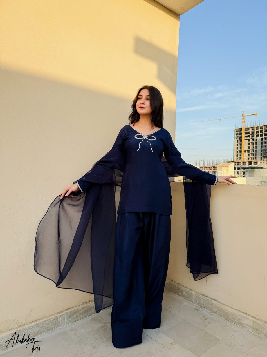 QAFLA COLLECTION  MARVI NAVY BLUE UNSTITCHED