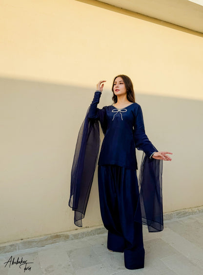 QAFLA COLLECTION  MARVI NAVY BLUE UNSTITCHED