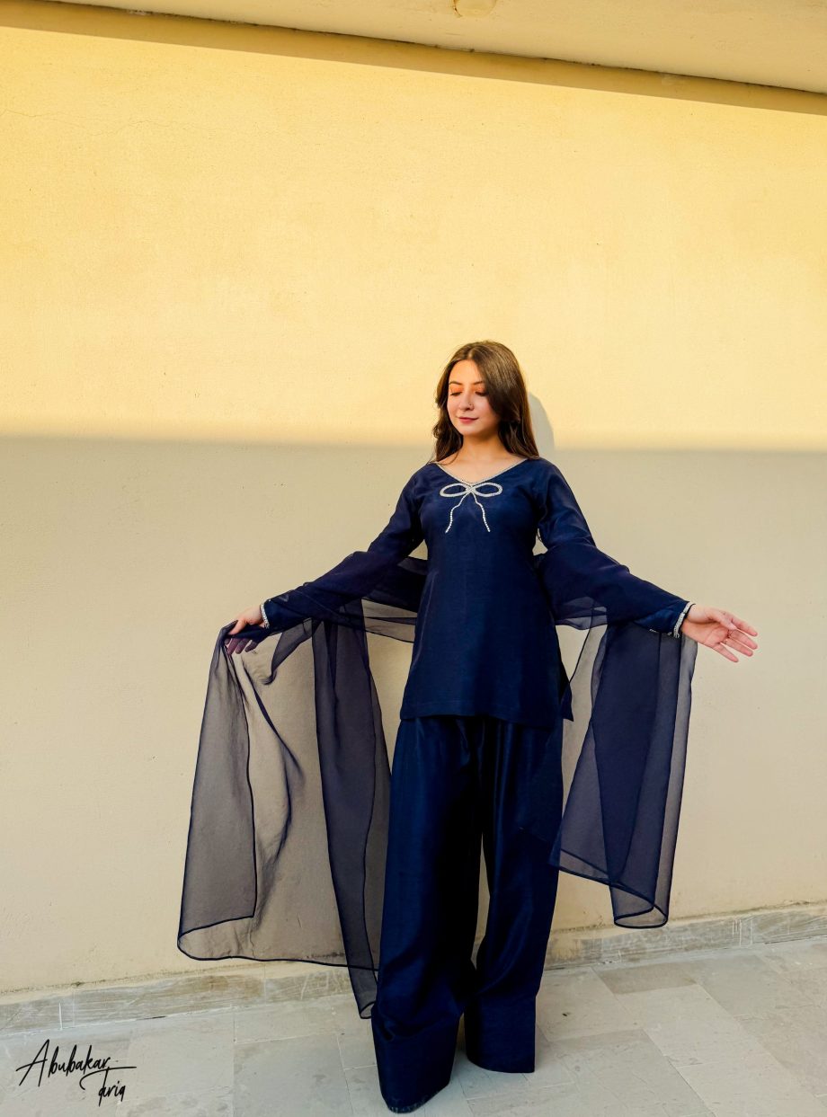 QAFLA COLLECTION  MARVI NAVY BLUE UNSTITCHED