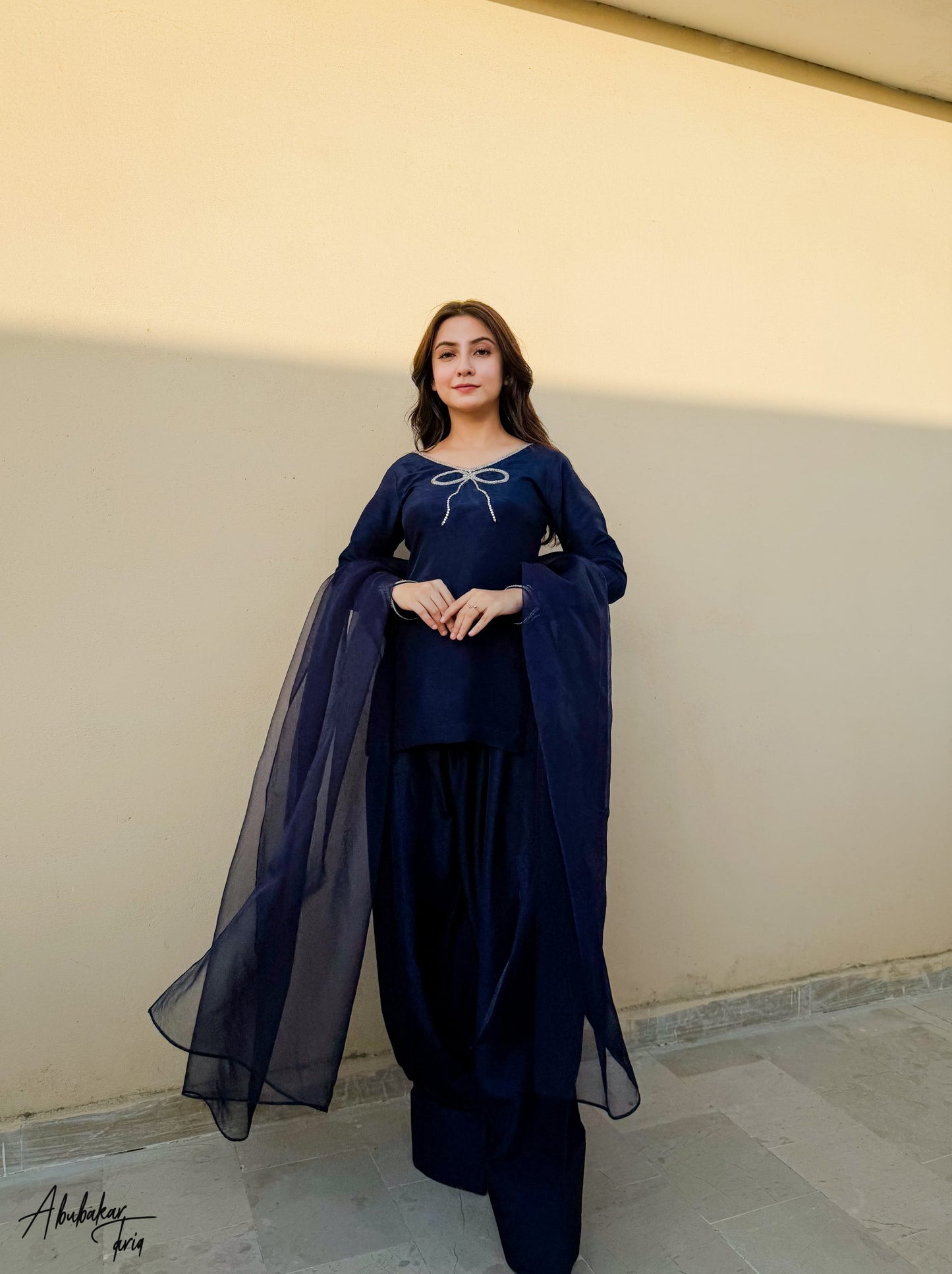 QAFLA COLLECTION  MARVI NAVY BLUE UNSTITCHED