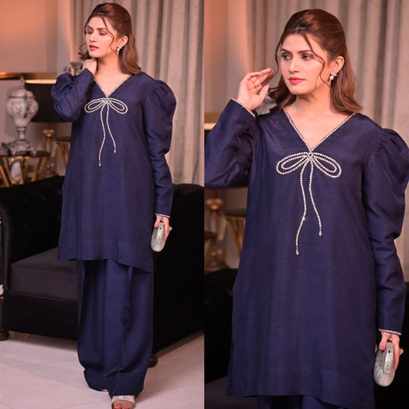QAFLA COLLECTION MARVI NAVY BLUE UNSTITCHED