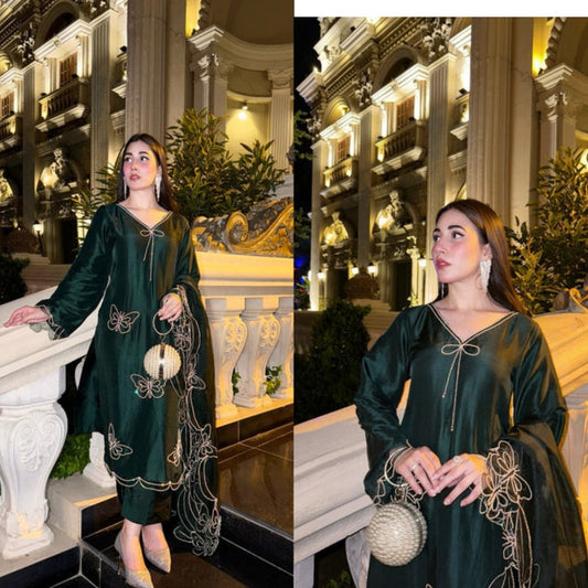 QF- TITLI BOTTEL GREEN STITCH