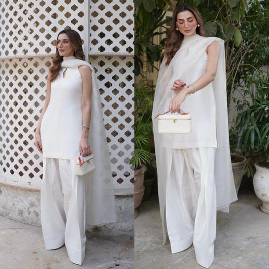 QF- ZAHRA III WHITE STITCH