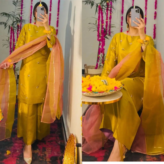 QAFLA COLLECTION  SM GOLD UNSTITCHED