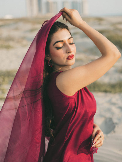 QF- ZAHRA MAHROON STITCH