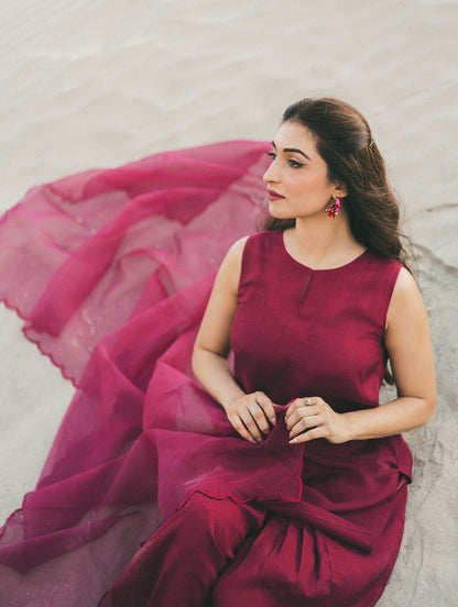 QF- ZAHRA MAHROON STITCH