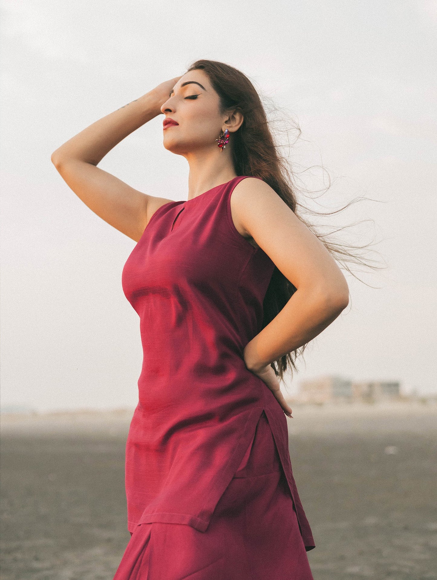 QF- ZAHRA MAHROON STITCH