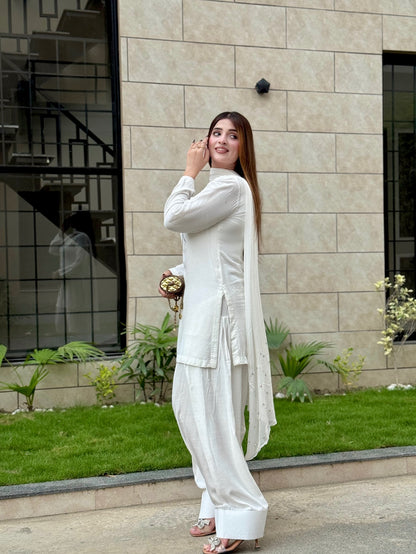 QAFLA COLLECTION MARVI WHITE UNSTITCHED