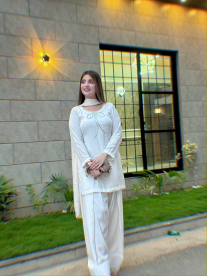 QAFLA COLLECTION MARVI WHITE UNSTITCHED