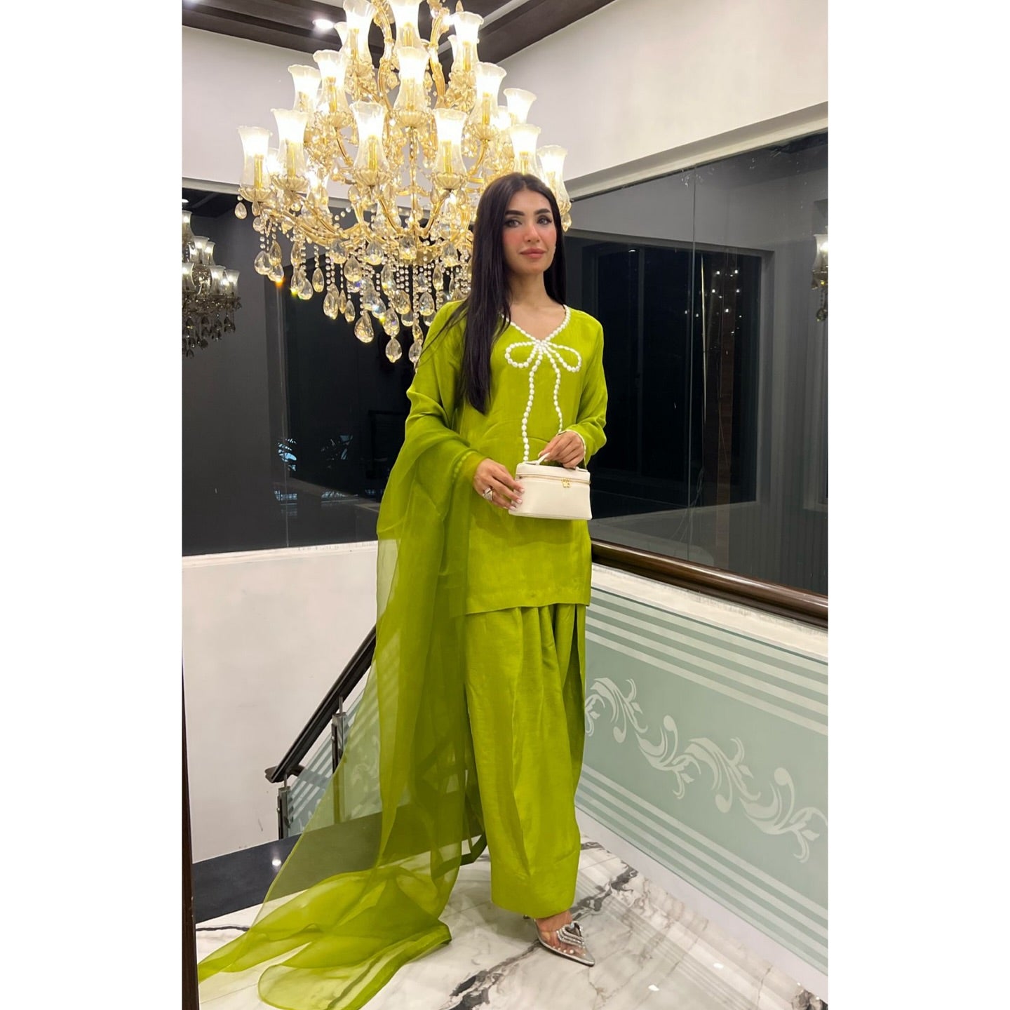 QAFLA COLLECTION MARVI GREEN UNSTITCHED