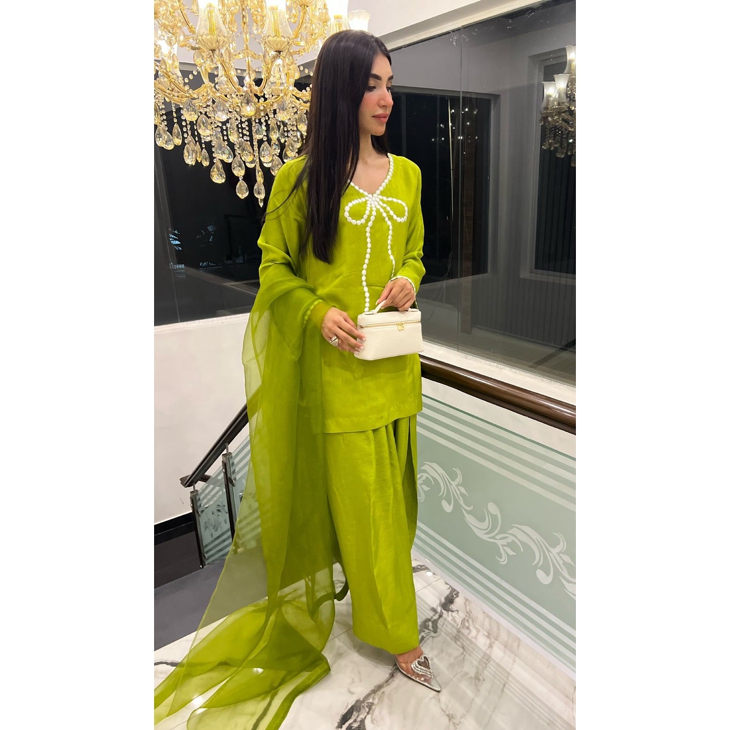 QAFLA COLLECTION MARVI GREEN UNSTITCHED
