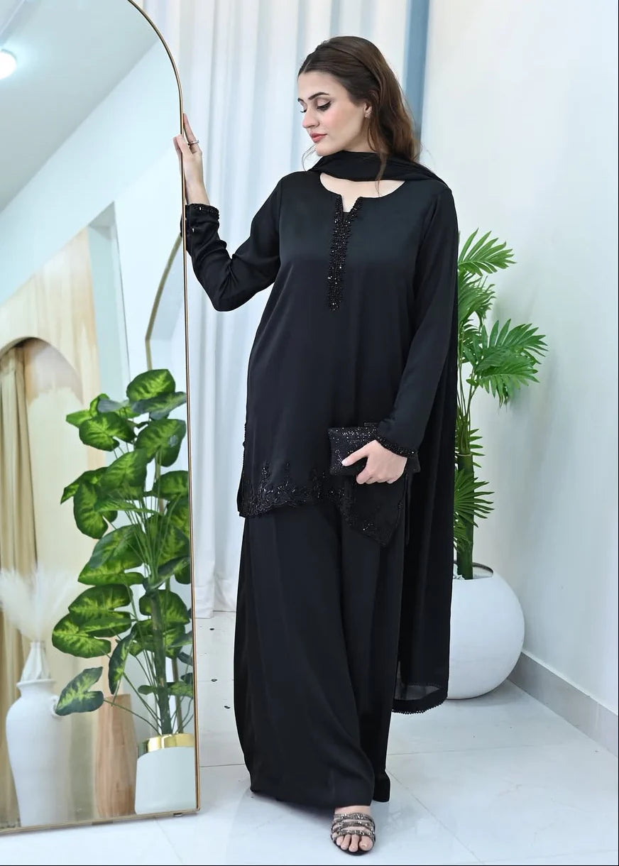 QAFLA COLLECTION BLACK AURA UNSTITCHED
