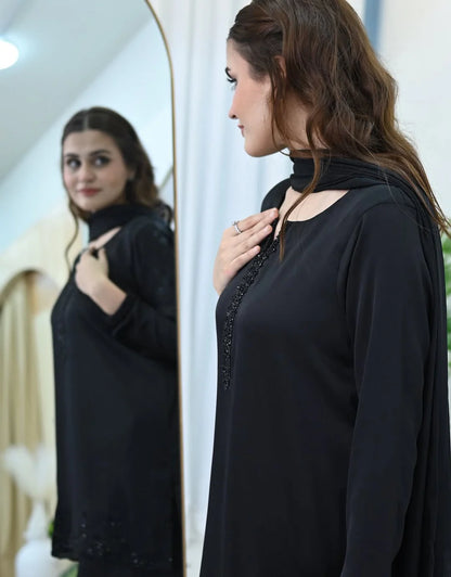 QAFLA COLLECTION BLACK AURA UNSTITCHED