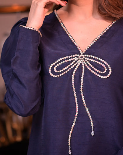 QAFLA COLLECTION MARVI NAVY BLUE UNSTITCHED