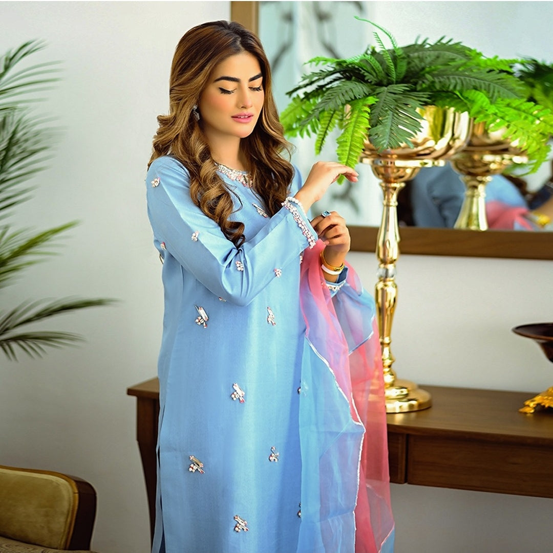 QAFLA COLLECTION  SM SKY UNSTITCHED